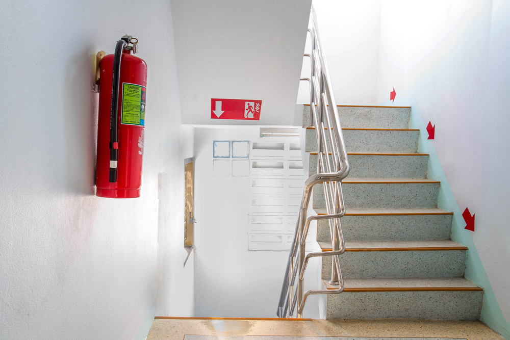 Stairwell,Fire,Escape,In,A,Modern,Building.